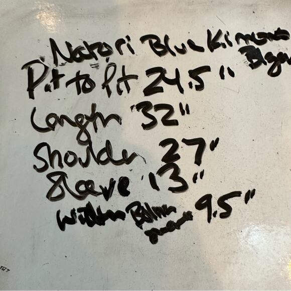 Natori Solid Blue Crepe Kimono Blazer Open Front Topper NWT Oversized LARGE - Picture 6 of 14